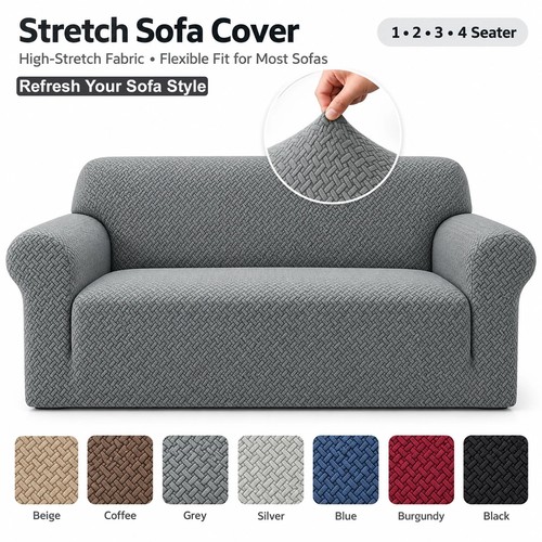 Stretch sofa cover 3 4 - cover,