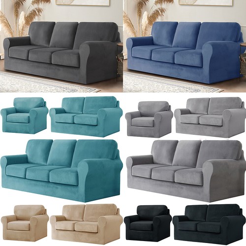 Velvet slipcover stretch sofa - stretch,