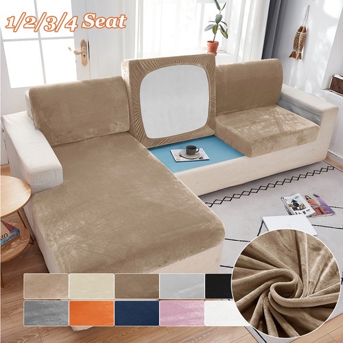 Stretch velvet sofa - sofa, cushion